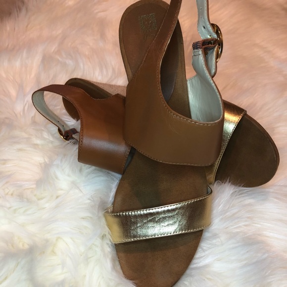 Brown and Gold Sandals - Picture 2 of 5